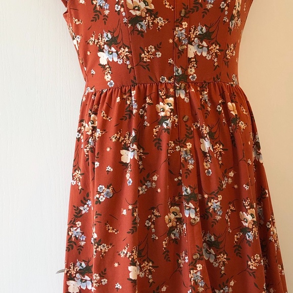 Fall Floral High Low Dress Size Large - Picture 12 of 13